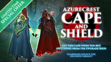 August Promo Azurecrest Cape and Shield